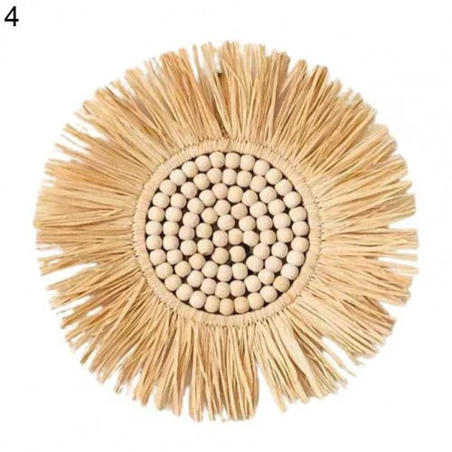 Wall Hanging | Boho Handmade Raffia & Bamboo Loop