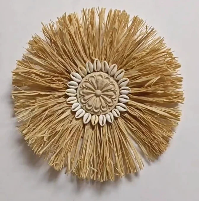 Wall Hanging | Boho Handmade Raffia & Bamboo Loop