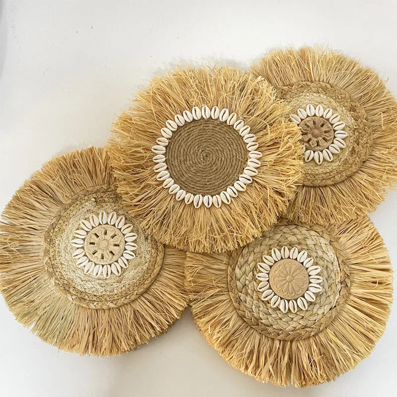 Wall Hanging | Boho Handmade Raffia & Bamboo Loop