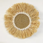 Wall Hanging | Boho Handmade Raffia & Bamboo Loop