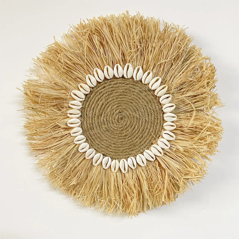 Wall Hanging | Boho Handmade Raffia & Bamboo Loop