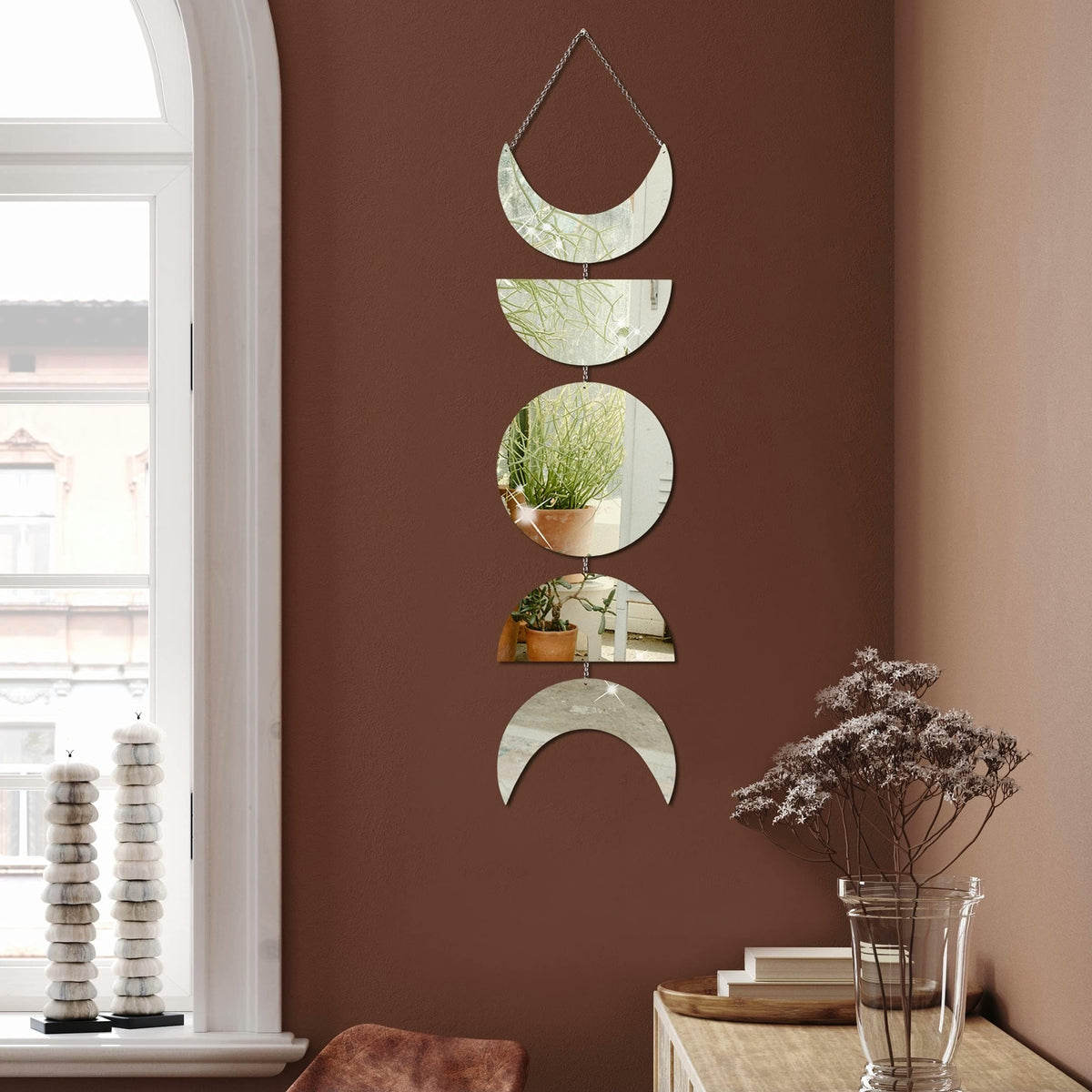Wall Hanging | Moon-Phase Acrylic Mirror | 140 cm