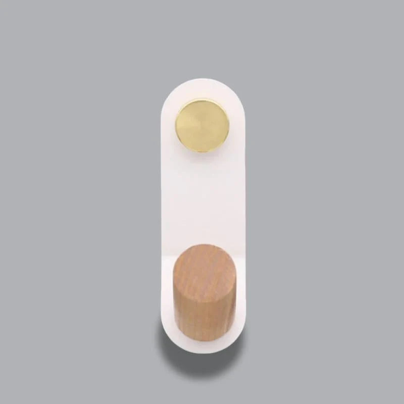Wall Hook | Oak Wood & High Load Capacity | Screw & Self-Adhesive