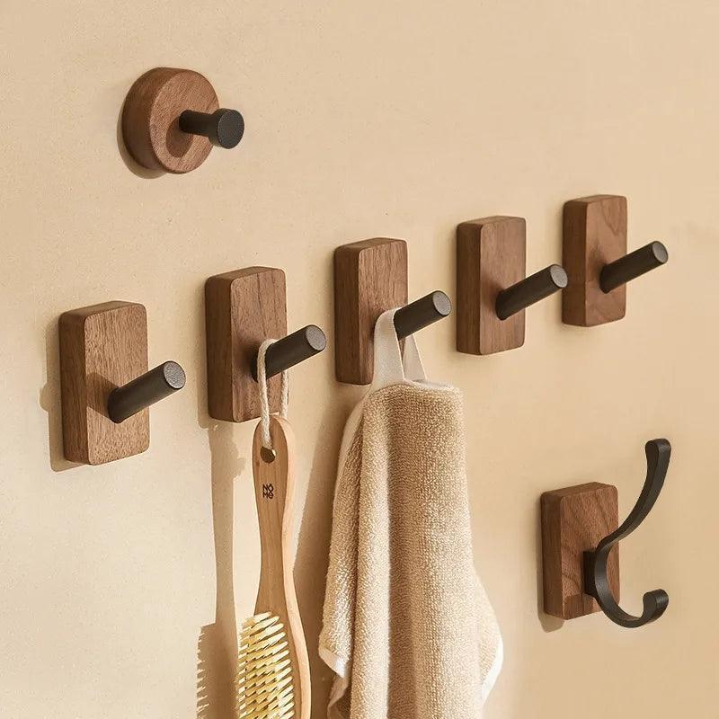 Wall Hooks | Self-Adhesive Beech, Oak & Walnut