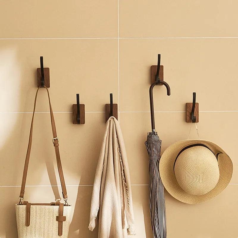 Wall Hooks | Self-Adhesive Beech, Oak & Walnut