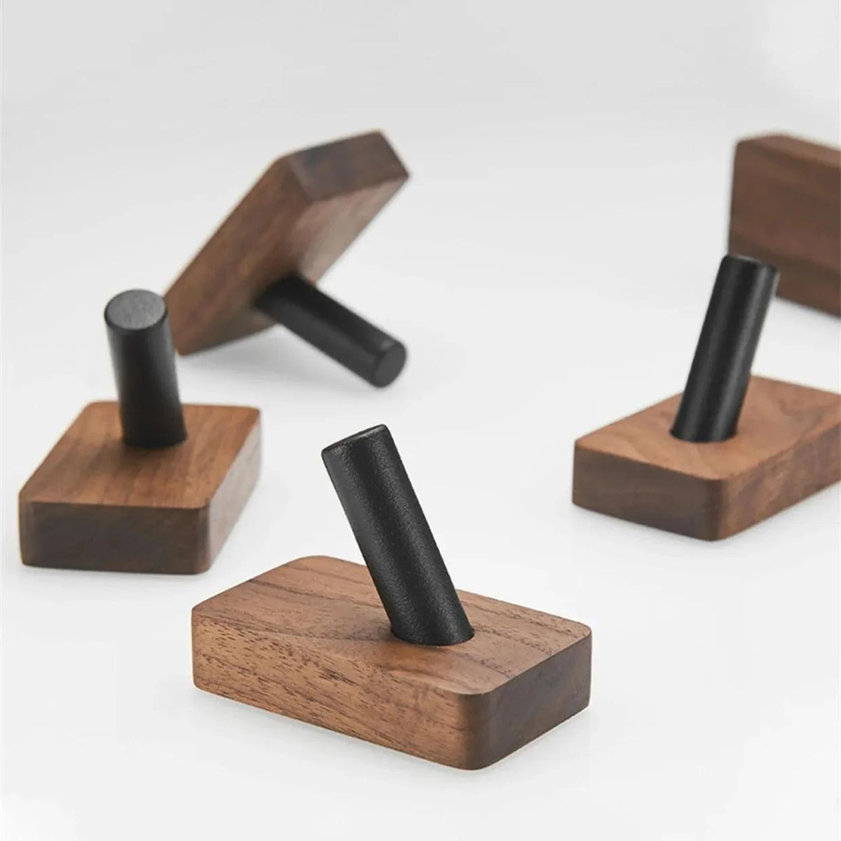 Wall Hooks | Self-Adhesive Beech, Oak & Walnut