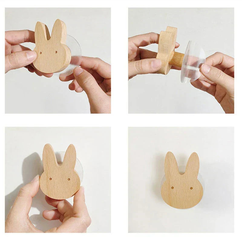 Wall Hooks | Wooden Animal Design & Dual Mounting Options