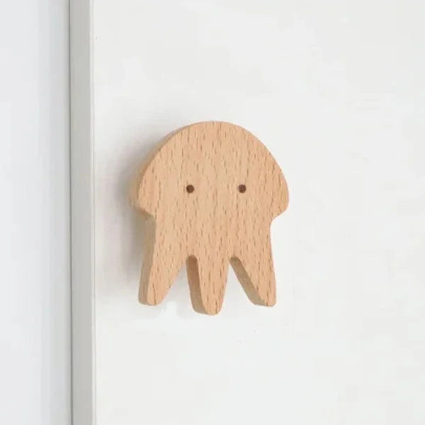 Wall Hooks | Wooden Animal Design & Dual Mounting Options
