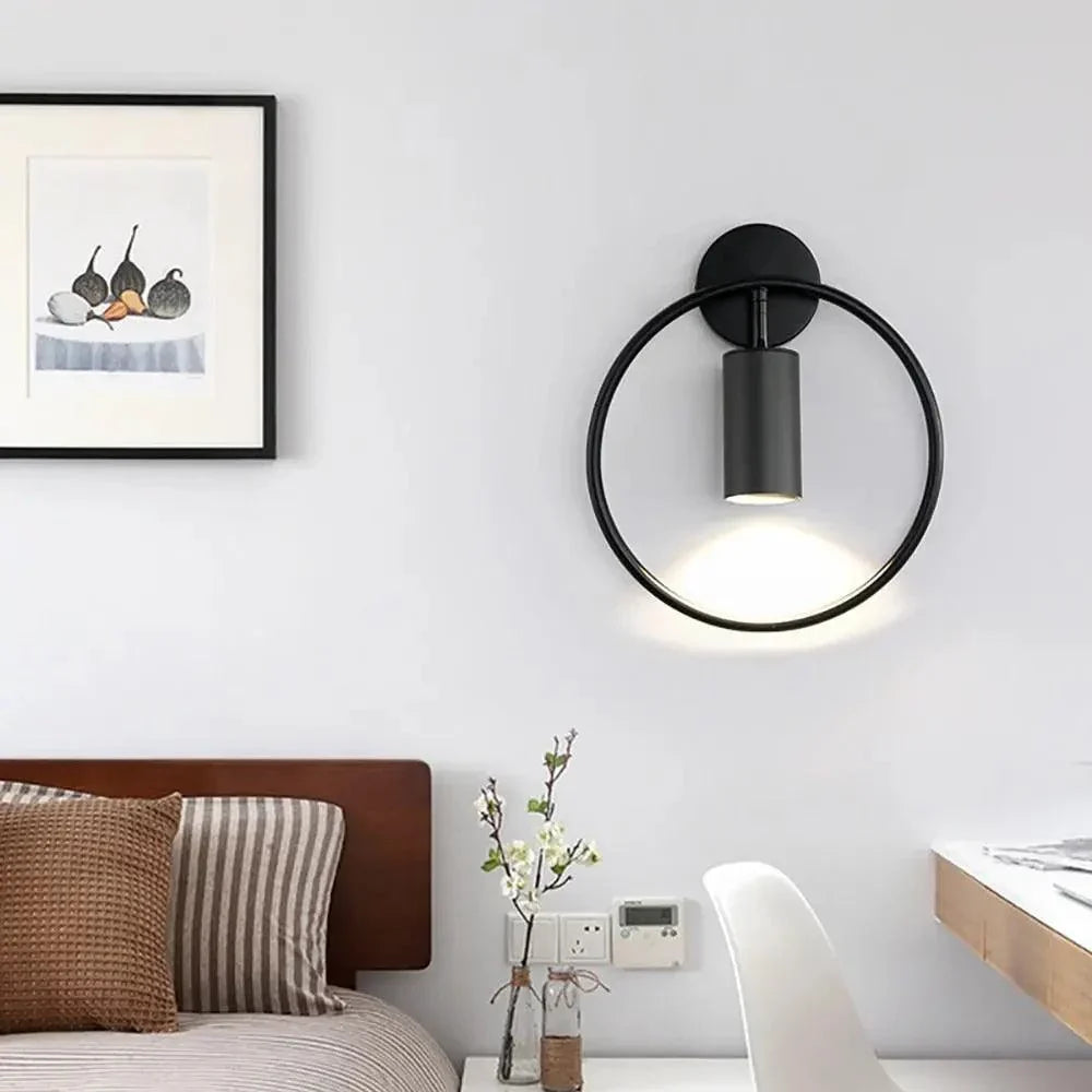 Wall Lamp | Adjustable Directional Shade & Space-Saving | Black & Gold Finish