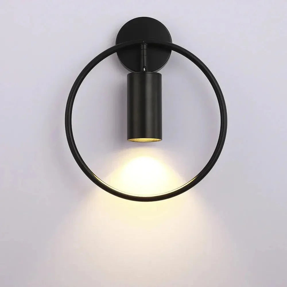 Wall Lamp | Adjustable Directional Shade & Space-Saving | Black & Gold Finish