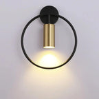 Wall Lamp | Adjustable Directional Shade & Space-Saving | Black & Gold Finish