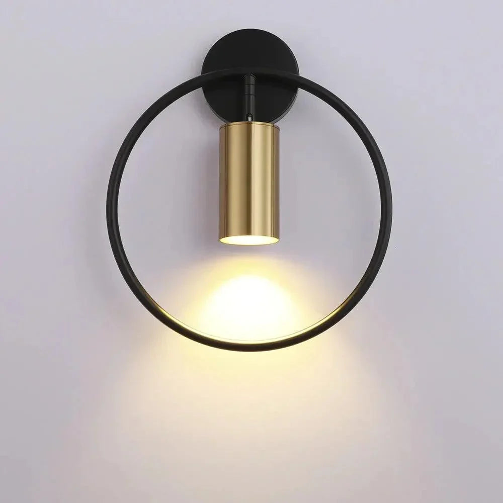 Wall Lamp | Adjustable Directional Shade & Space-Saving | Black & Gold Finish