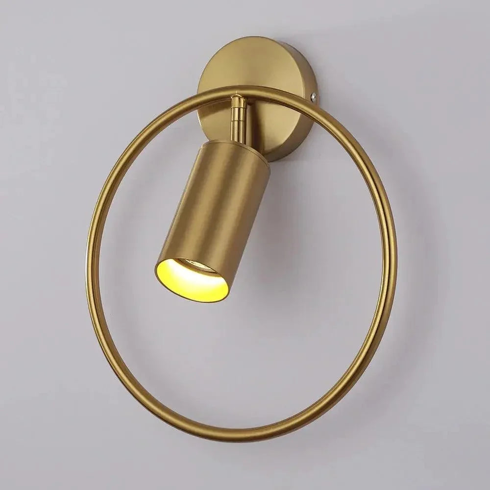 Wall Lamp | Adjustable Directional Shade & Space-Saving | Black & Gold Finish