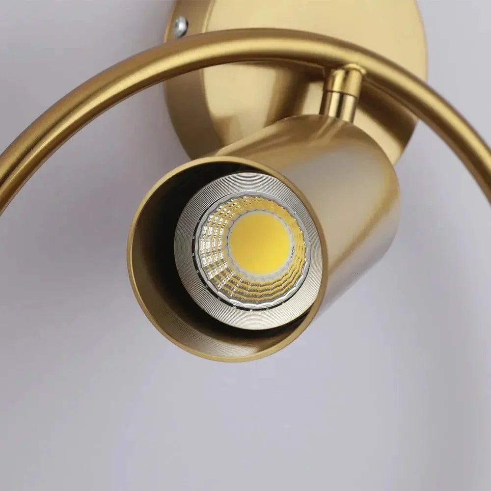 Wall Lamp | Adjustable Directional Shade & Space-Saving | Black & Gold Finish