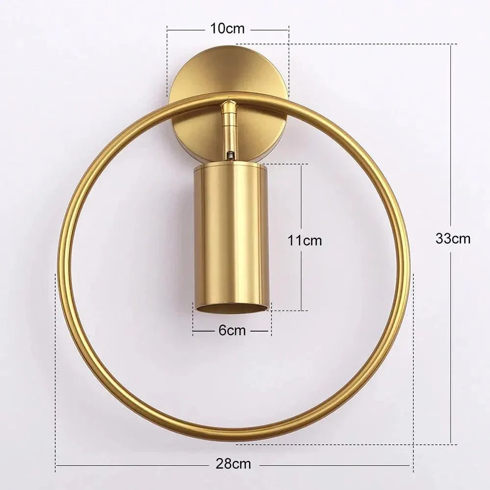 Wall Lamp | Adjustable Directional Shade & Space-Saving | Black & Gold Finish