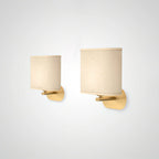 Wall Lamp | Brass Body & Linen Shade | Damp-Rated, Two Sizes