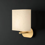 Wall Lamp | Brass Body & Linen Shade | Damp-Rated, Two Sizes