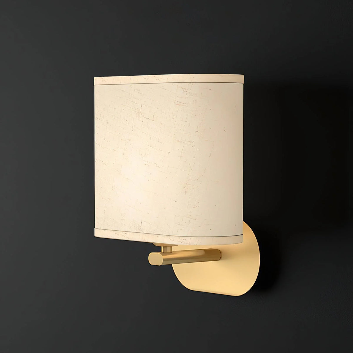 Wall Lamp | Brass Body & Linen Shade | Damp-Rated, Two Sizes
