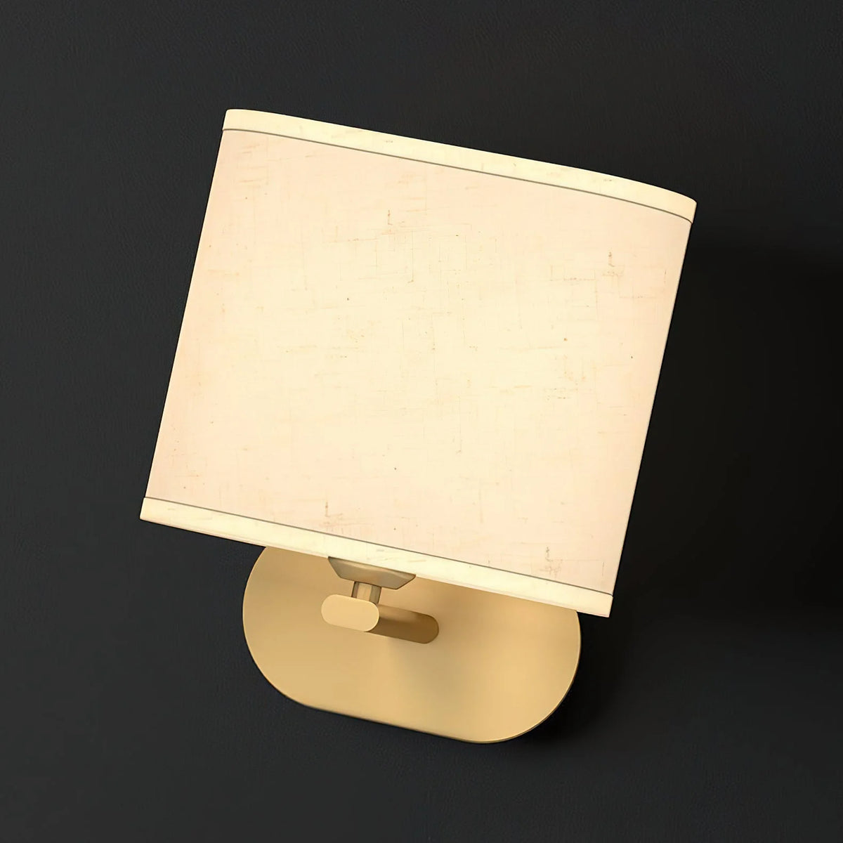 Wall Lamp | Brass Body & Linen Shade | Damp-Rated, Two Sizes