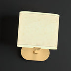 Wall Lamp | Brass Body & Linen Shade | Damp-Rated, Two Sizes