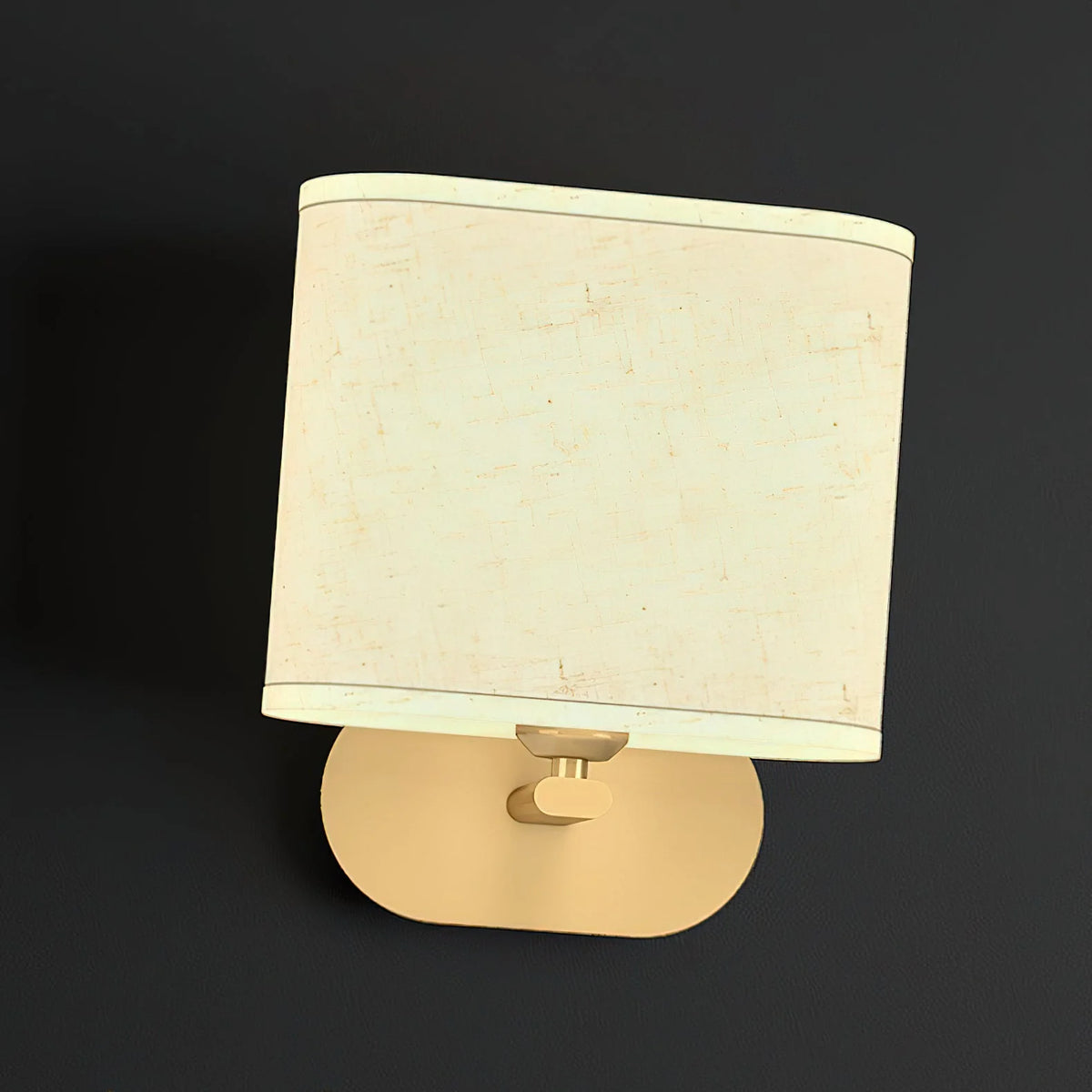 Wall Lamp | Brass Body & Linen Shade | Damp-Rated, Two Sizes