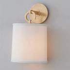 Wall Lamp | Brass Body, Ring Frame & Fabric Shade
