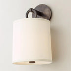 Wall Lamp | Brass Body, Ring Frame & Fabric Shade