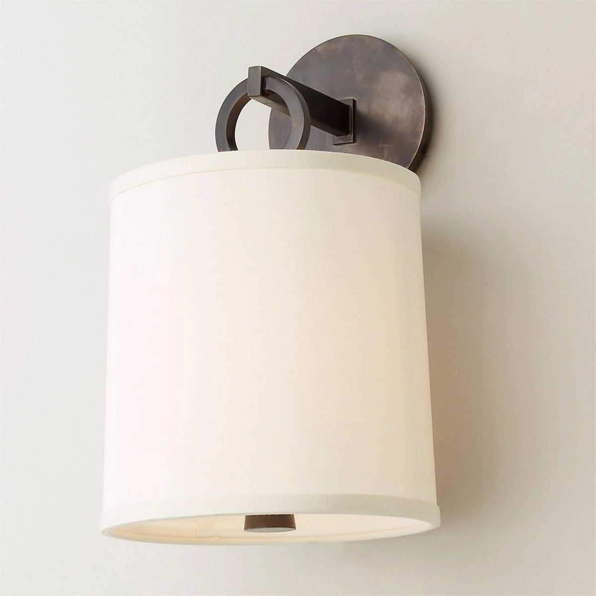 Wall Lamp | Brass Body, Ring Frame & Fabric Shade