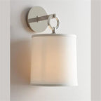 Wall Lamp | Brass Body, Ring Frame & Fabric Shade