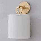 Wall Lamp | Brass Body, Ring Frame & Fabric Shade