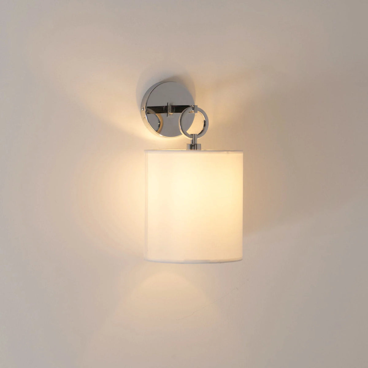 Wall Lamp | Brass Body, Ring Frame & Fabric Shade