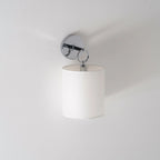 Wall Lamp | Brass Body, Ring Frame & Fabric Shade