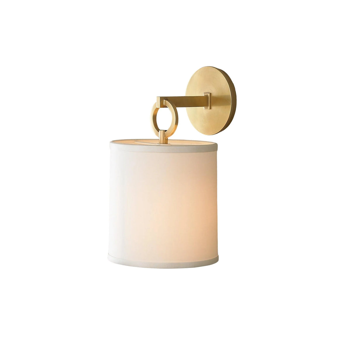 Wall Lamp | Brass Body, Ring Frame & Fabric Shade