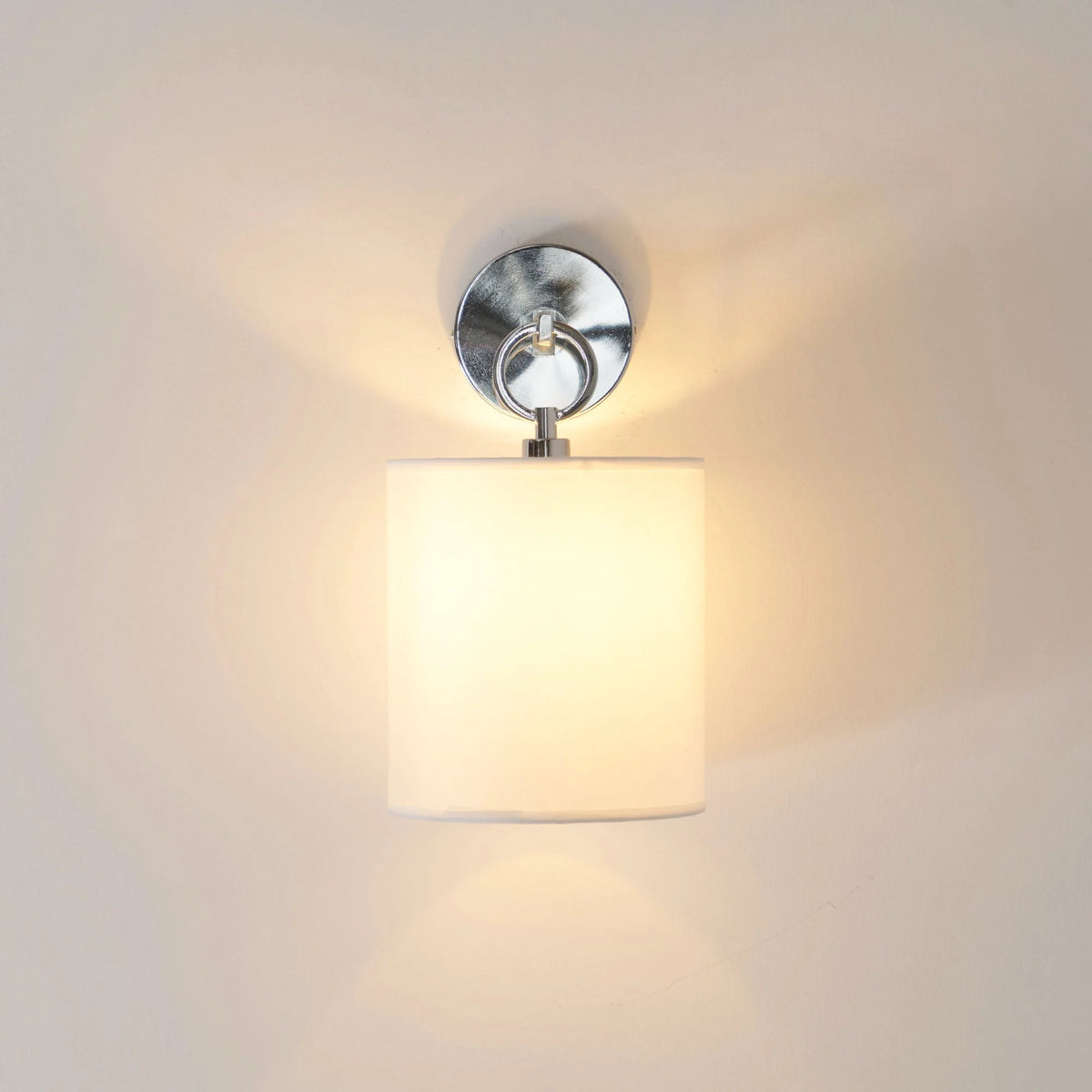 Wall Lamp | Brass Body, Ring Frame & Fabric Shade