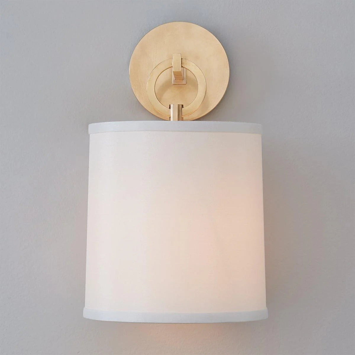 Wall Lamp | Brass Body, Ring Frame & Fabric Shade