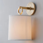 Wall Lamp | Brass Body, Ring Frame & Fabric Shade