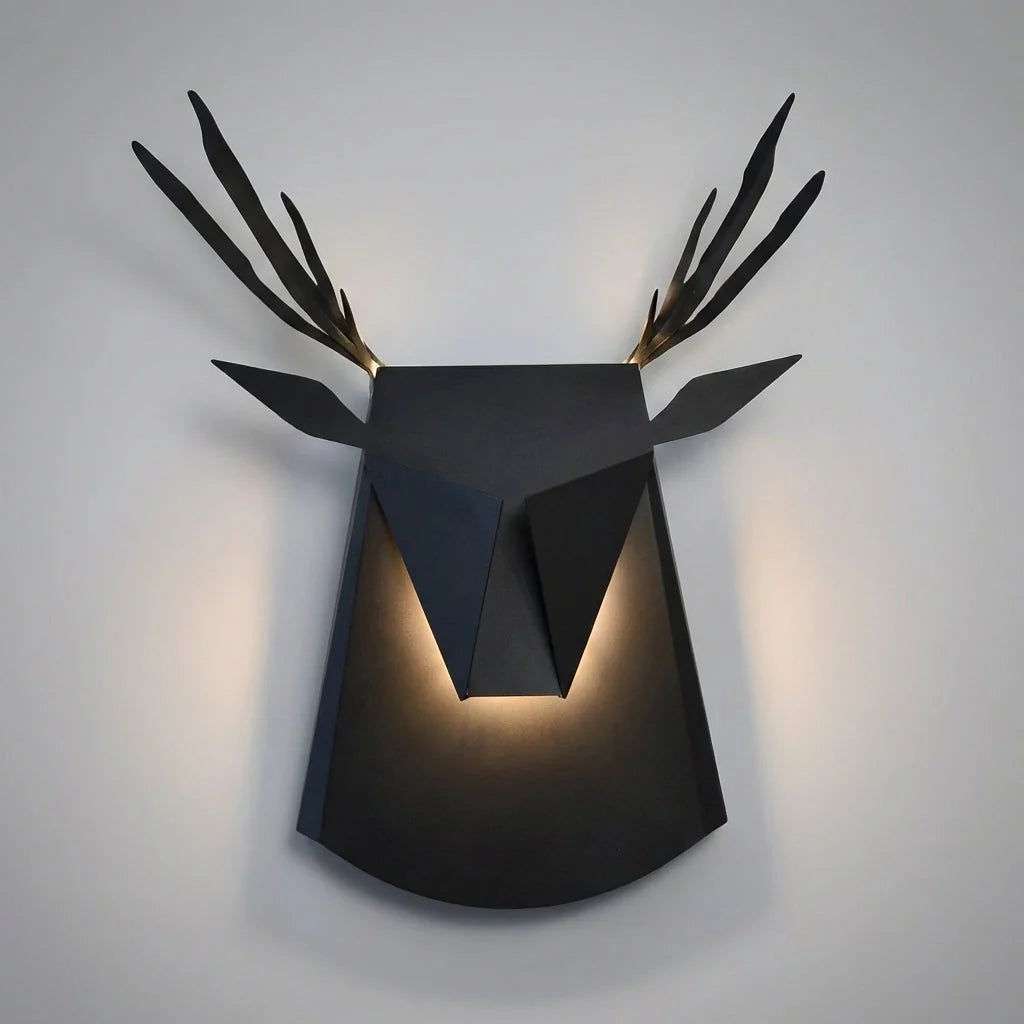 Wall Lamp | Deer Silhouette & Soft LED | 38 x 35 cm