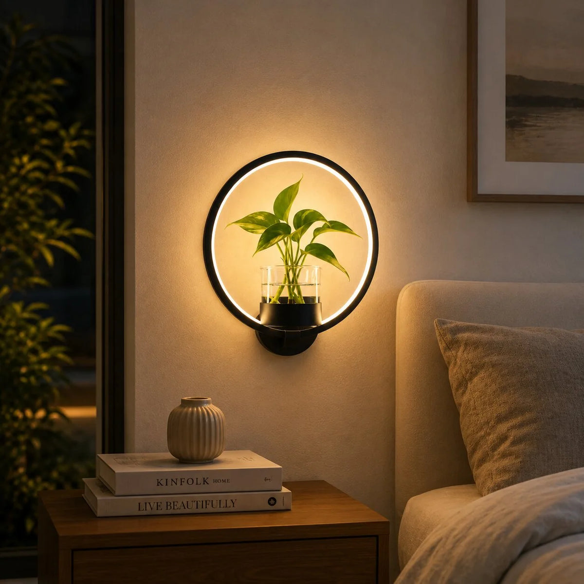 Wall Lamp | Glass Vase & Warm LED