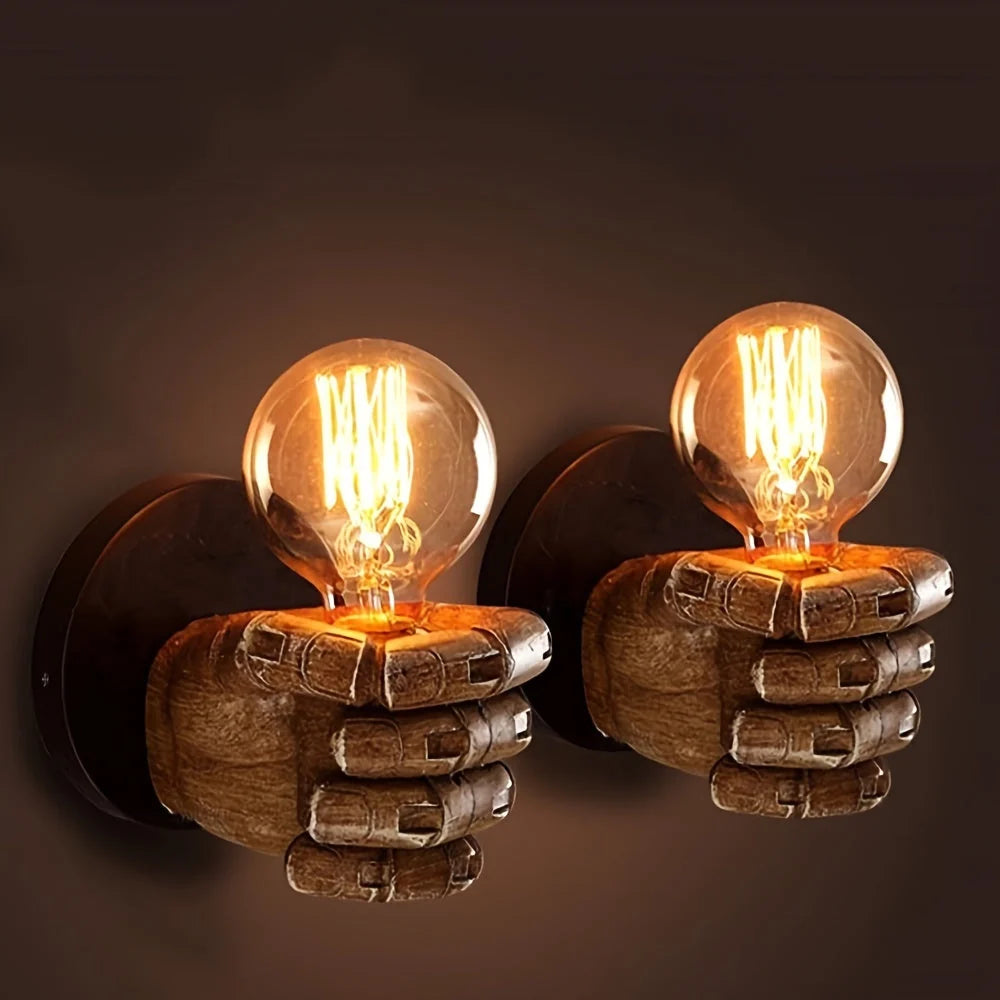 Wall Lamp | Hand-Shaped Sculptural Resin Construction & E26 Socket | Left Or Right Hand