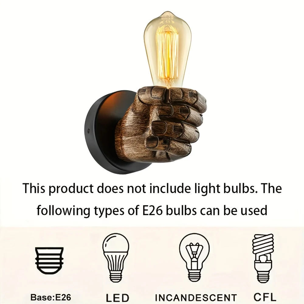 Wall Lamp | Hand-Shaped Sculptural Resin Construction & E26 Socket | Left Or Right Hand