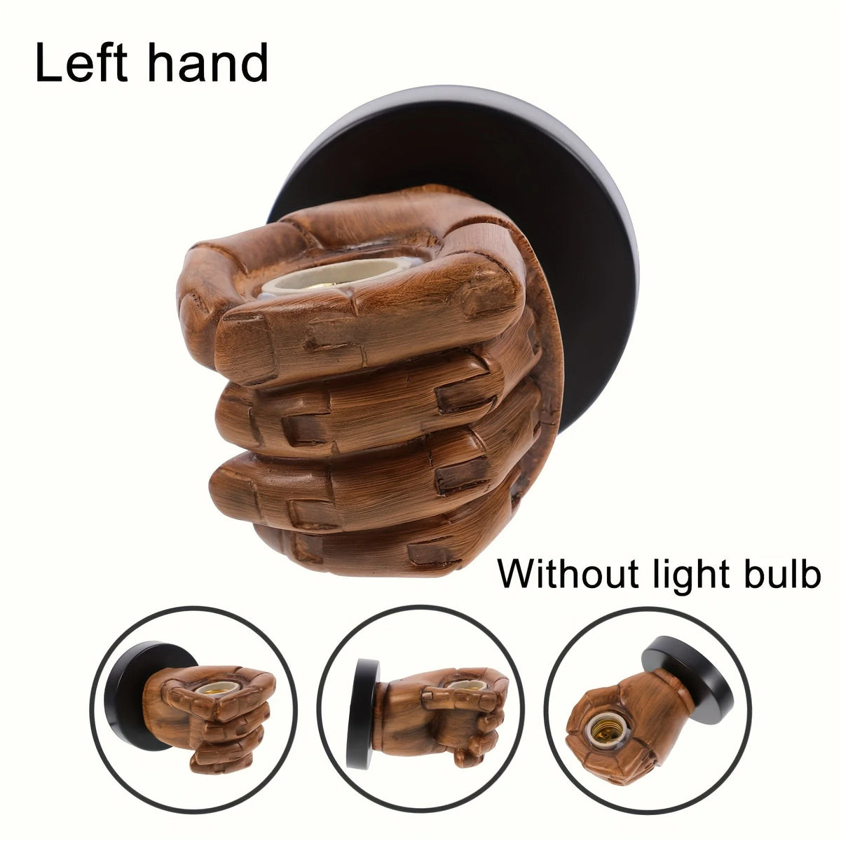 Wall Lamp | Hand-Shaped Sculptural Resin Construction & E26 Socket | Left Or Right Hand
