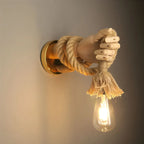 Wall Lamp | Handcrafted Hemp Rope & Wood Base