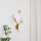 Wall Lamp | Lotus Ceramic Petals & Gold Metal