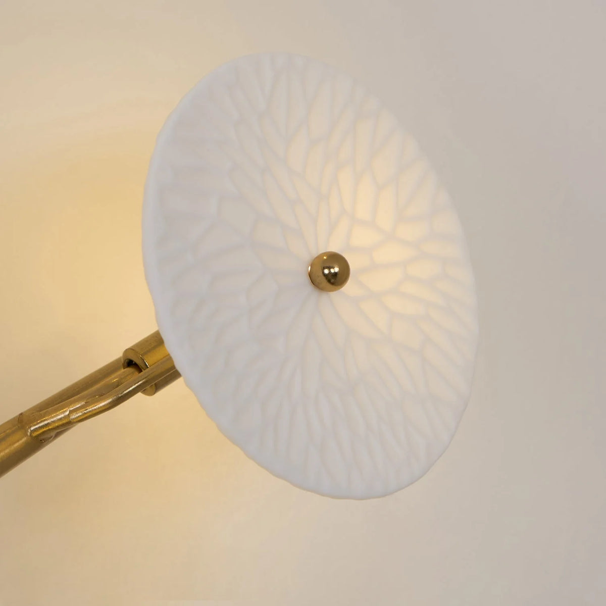 Wall Lamp | Lotus Ceramic Petals & Gold Metal