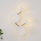 Wall Lamp | Lotus Ceramic Petals & Gold Metal