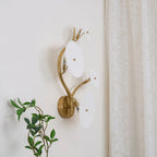 Wall Lamp | Lotus Ceramic Petals & Gold Metal