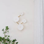 Wall Lamp | Lotus Ceramic Petals & Gold Metal