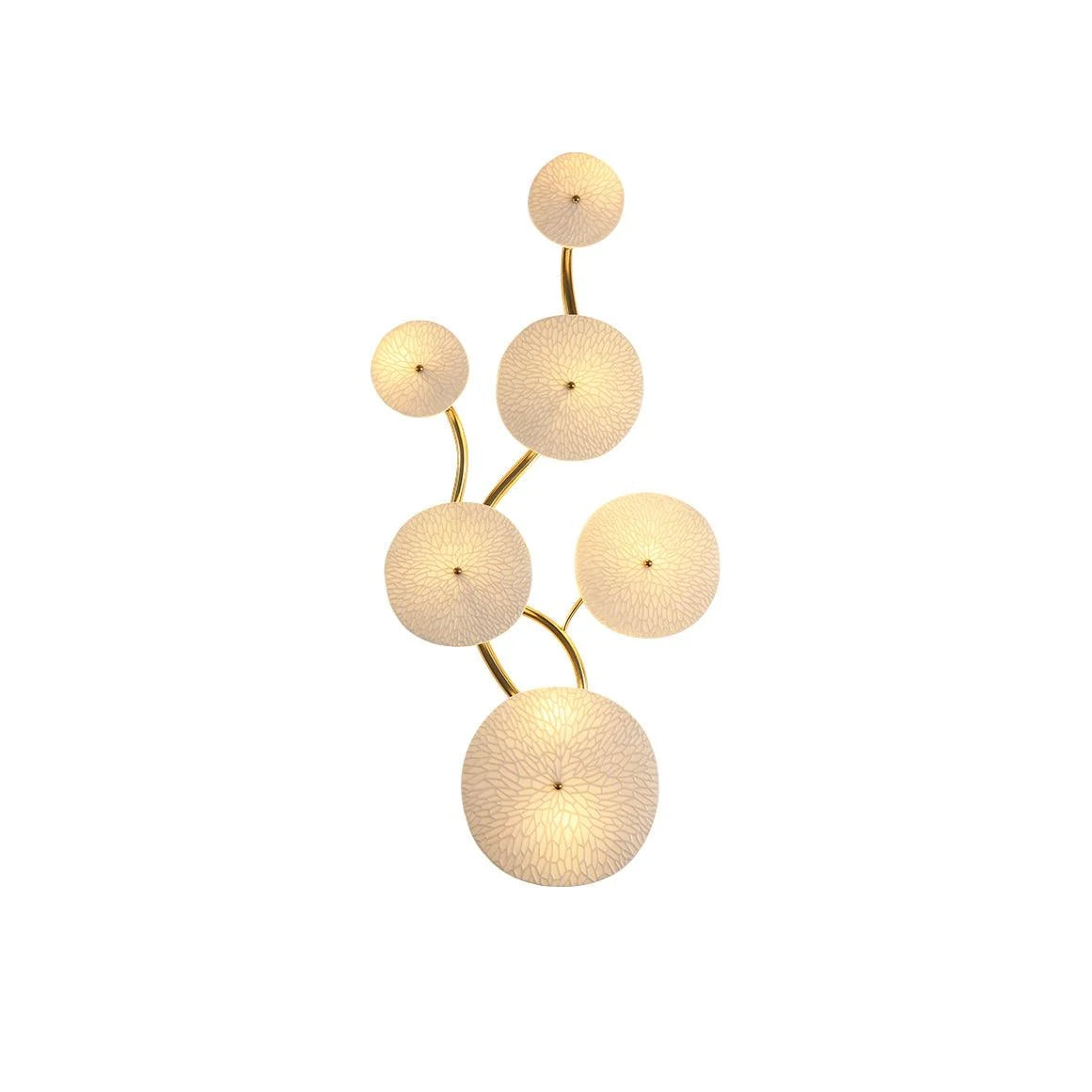 Wall Lamp | Lotus Ceramic Petals & Gold Metal