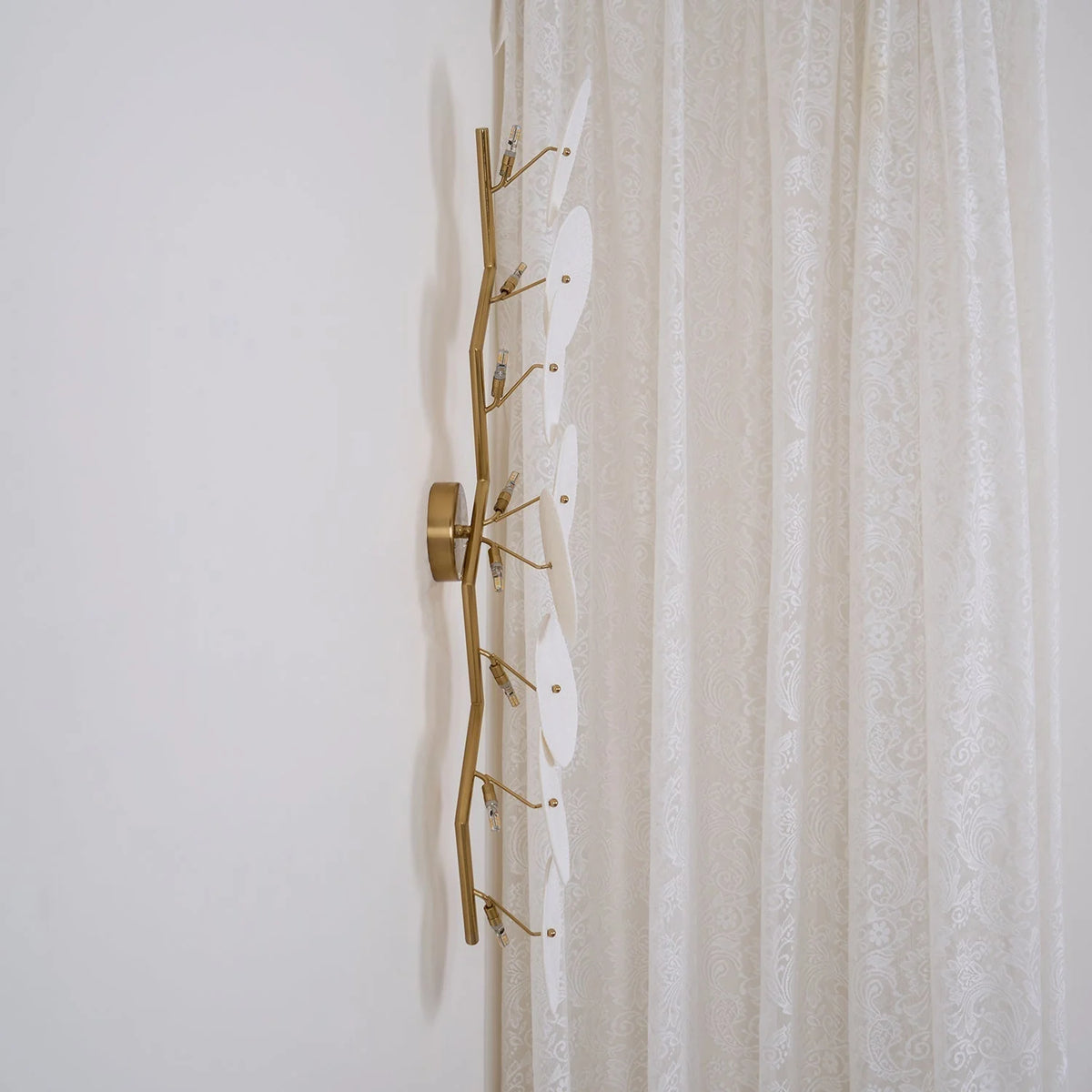 Wall Lamp | Lotus Ceramic Petals & Gold Metal