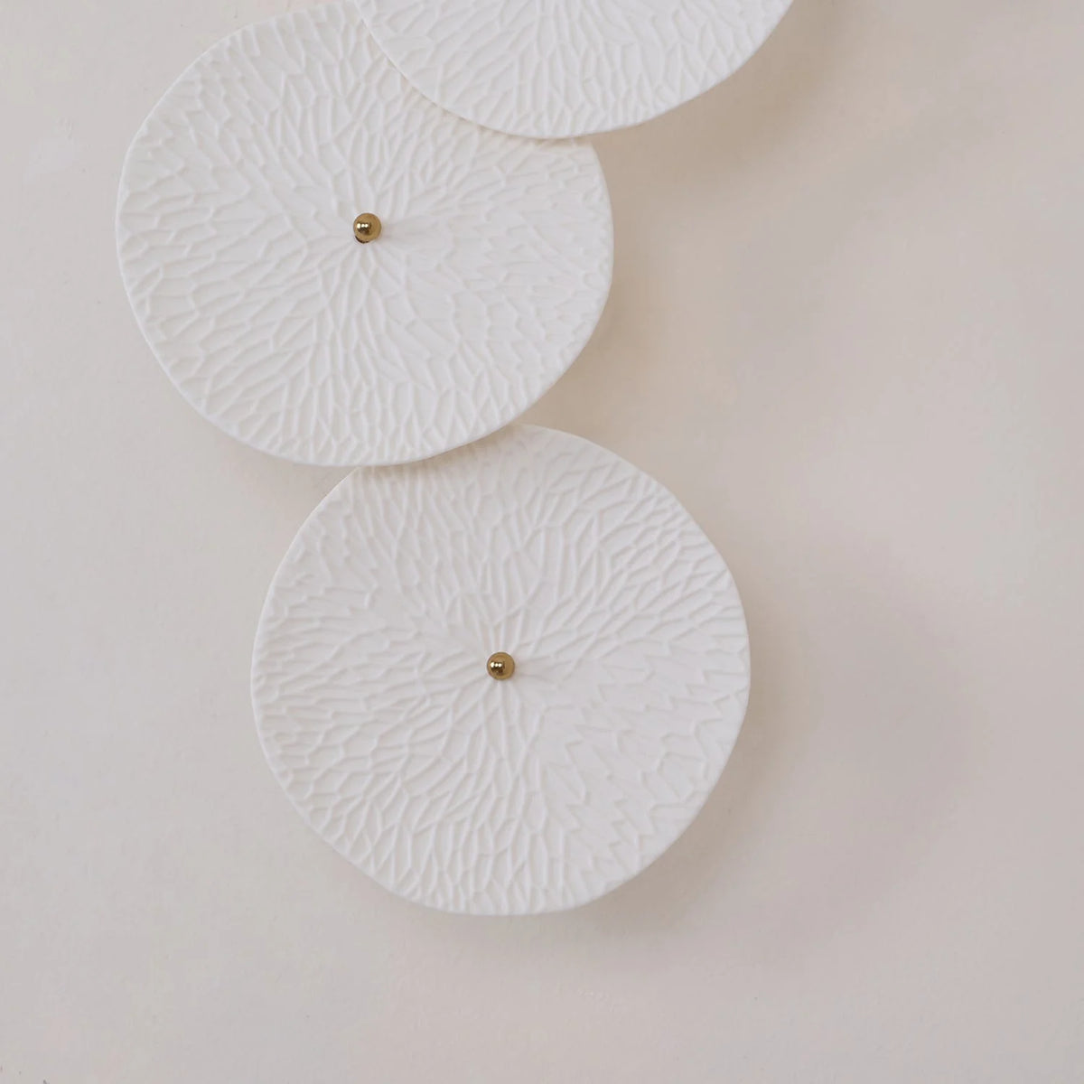 Wall Lamp | Lotus Ceramic Petals & Gold Metal